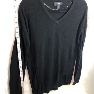 Mossimo V Neck Long Sleeved Knit Black Sweater Small